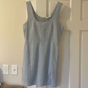 Blue Checkered Mini-Dress